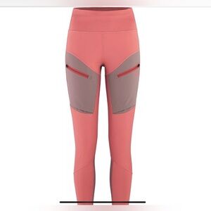 Kari Traa Coral Pink and Taupe Stretch Hiking Pants